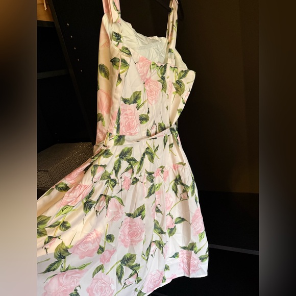 Rihoas Pink Floral Ruched Belted Slip Mini Dress - Picture 3 of 4
